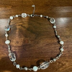 Silpada Fresh water pearl, crystal and sterling silver bead necklace
